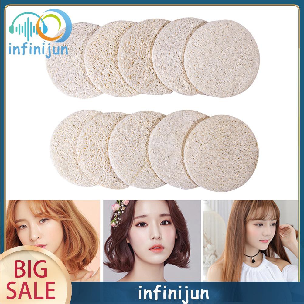 (Hàng Mới Về) Set 10 Miếng Bông Tắm Bằng Xơ Mướp Tự Nhiên