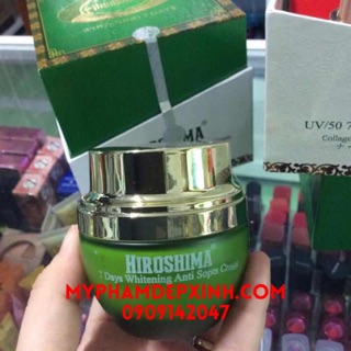 Kem dưỡng trắng, mờ nám, tàn nhang HIROSHIMA NHẬT BẢN UV/50 (xanh) 50g