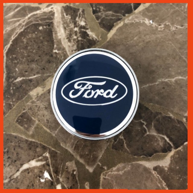 Logo chụp mâm bánh xe ô tô, xe hơi Ford FORD - 60MM: Mầu Bạc và Xanh Tím Than GD