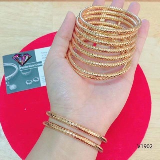 Vòng cặp mạ vàng cao cấp chạm khắc y hình