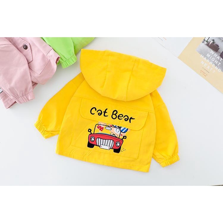 Áo khoác trẻ em Áo khoác gió hình CAT BEAR ngộ nghĩnh, đáng yêu cho bé có size từ 7 -25kg (AKZ01)