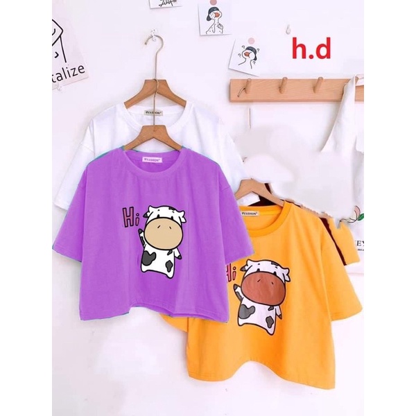 Áo croptop bò sữa 5D TH6