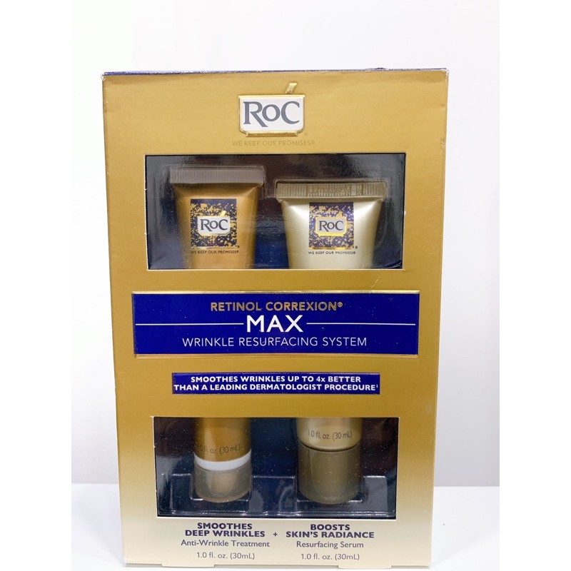 Kem dưỡng da RoC Retinol Correxion MAX Wrinkle Resurfacing System - Bộ dưỡng da 2 sản phẩm