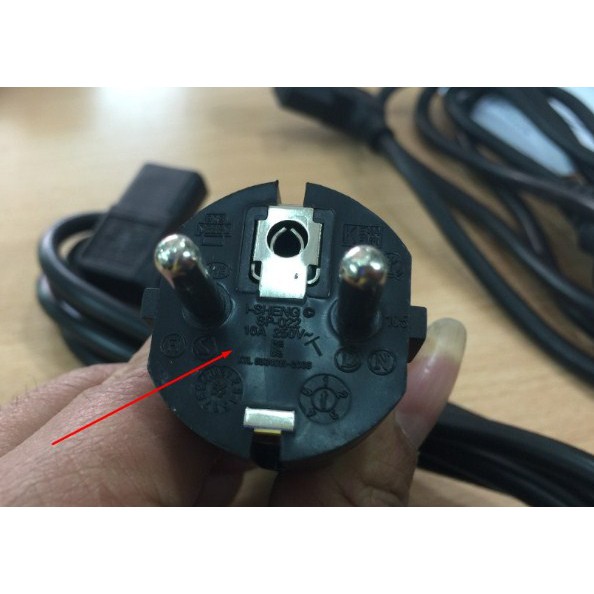 Dây nguồn 2 chân tròn I-Sheng  C13 10A 250V Cho Máy Tính, Nồi Cơm