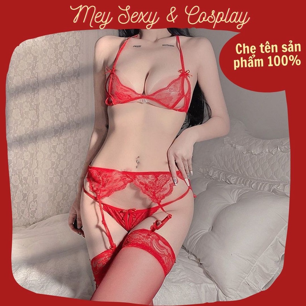 Set đồ lót ren lưới sexy phối dây kẹp tất bản lưng chống tụt garter cho nữ | Mey Sexy & Cosplay | BigBuy360 - bigbuy360.vn