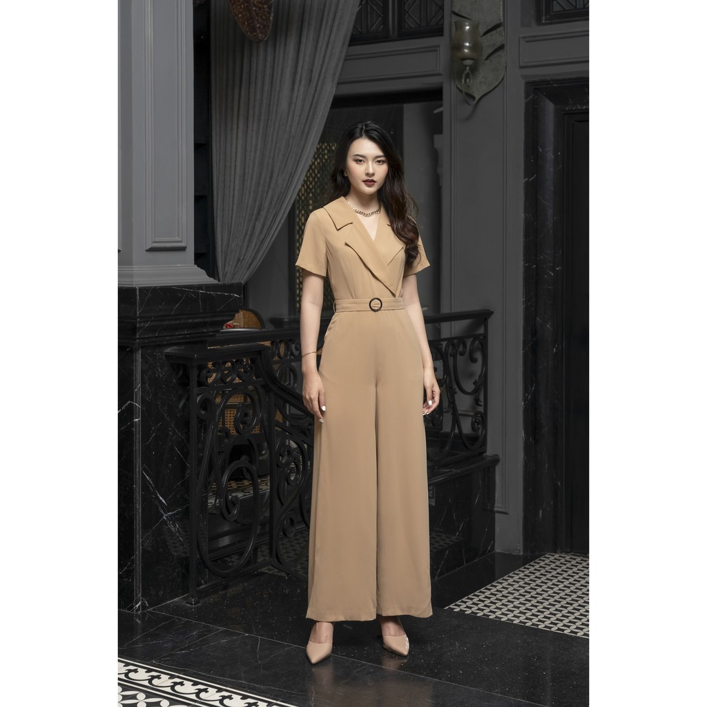 Jumsuit cổ bẻ, túi quần, đai eo rời Emspo AQL4059