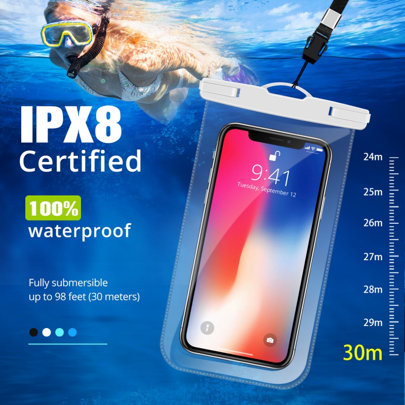 Túi chống nước FONKEN cho điện thoại thiết kế trong suốt mức chống nước IPX8 tiện dụng khi đi bơi