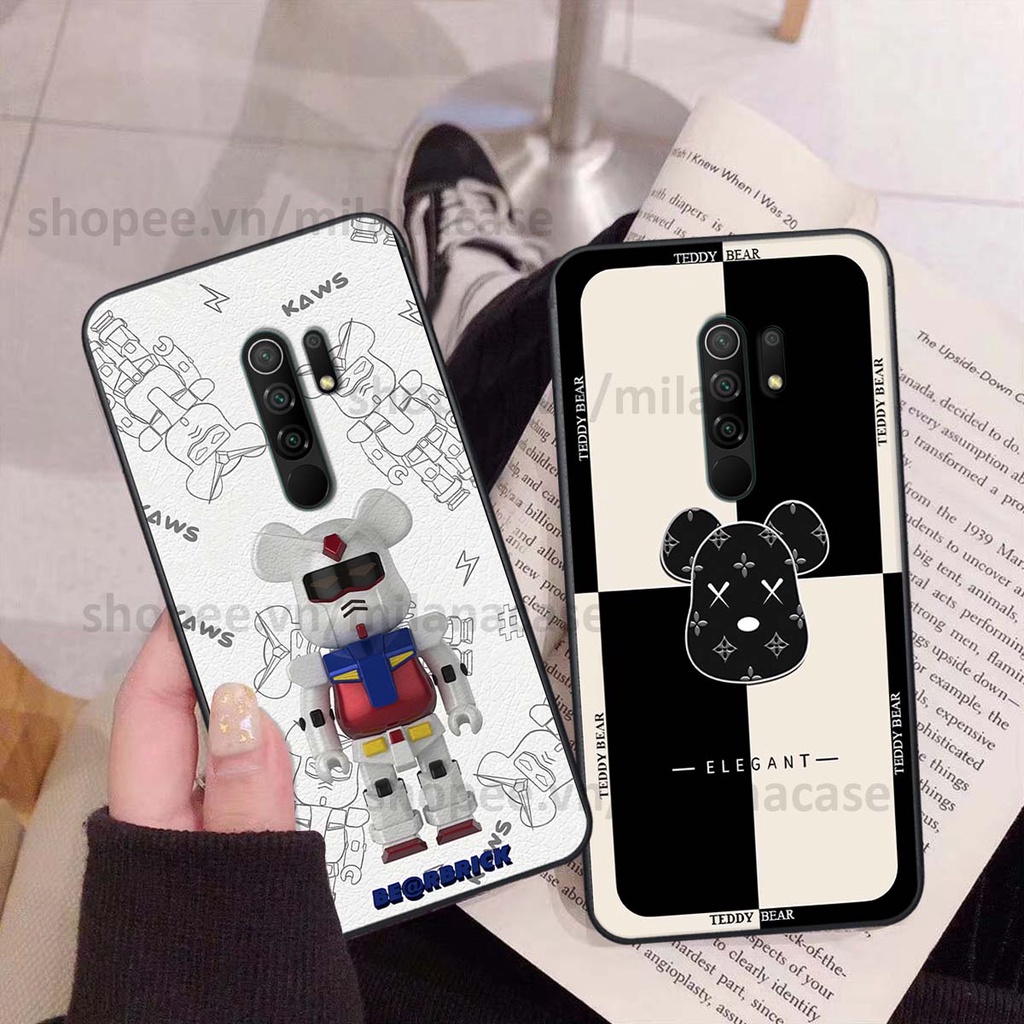 Ốp Xiaomi Redmi 9 gấu be@rBrick gấu Teddy Kaws siêu đẹp, phong cách, cá tính