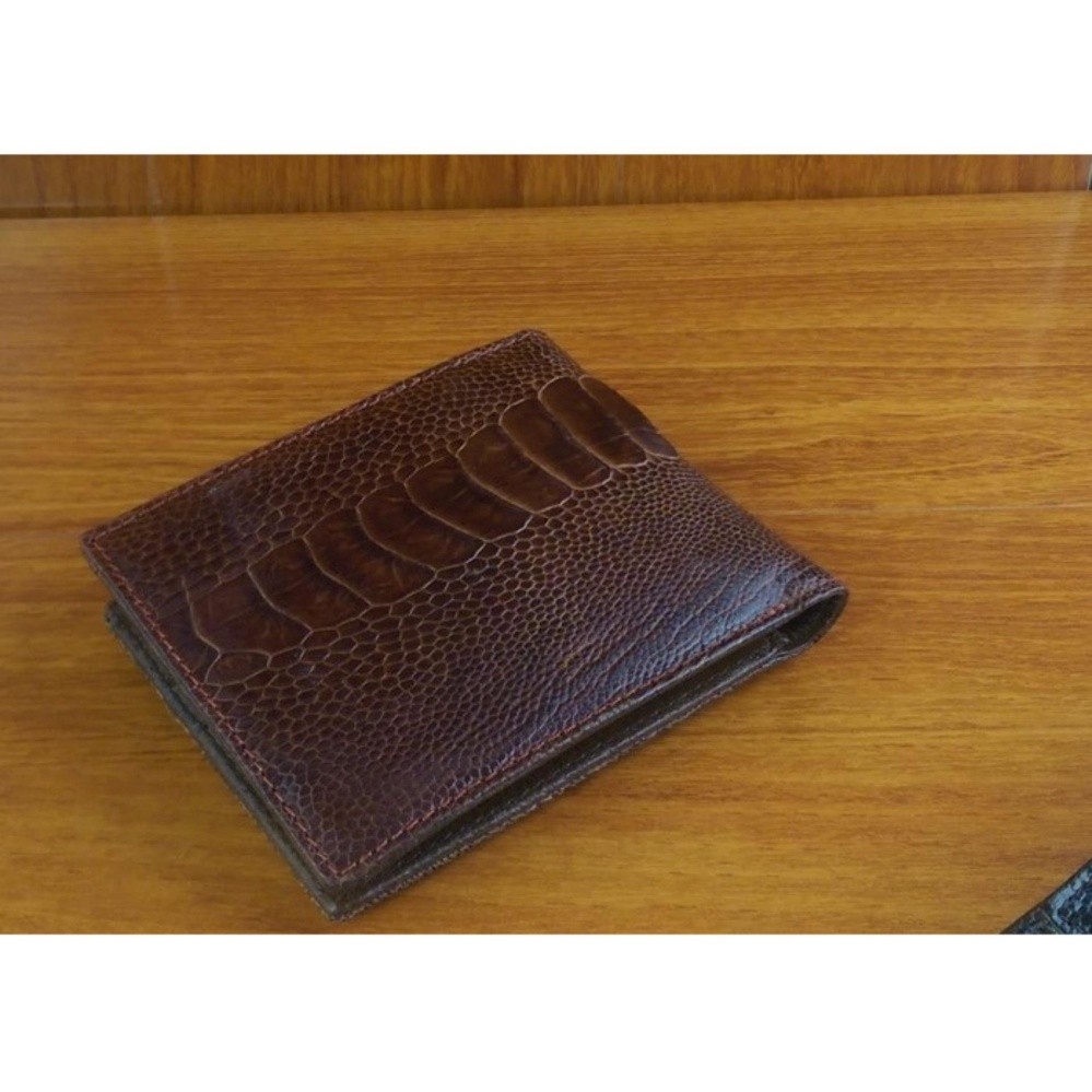 Ví Da Đà Điểu Màu Nâu Đậm