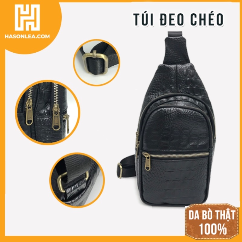 Túi đeo chéo da thật - Hàng cao cấp HasonLea - Bảo hành 12 tháng