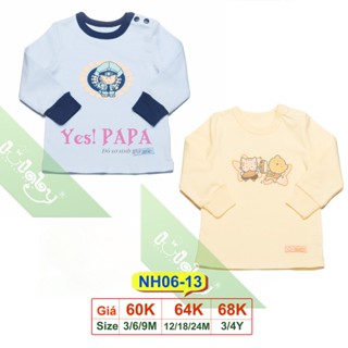 Áo Cài Vai Tay Dài Bé Trai LULLABY NH06-13