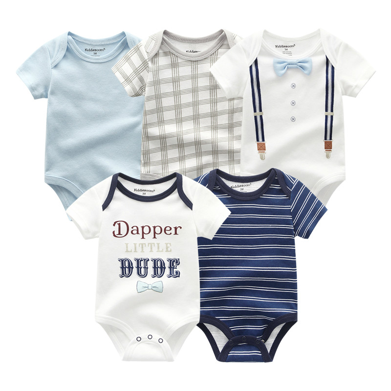 Set 5 Áo Liền Quần Tay Ngắn Cho Bé Từ 0-12 Tháng Tuổi