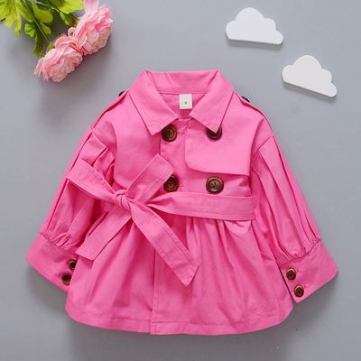 Áo khoác cotton có nơ dễ thương cho bé gái