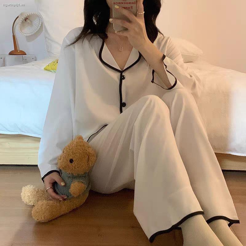 Bộ đồ ngủ tay dài thời trang xuân thu cho nữ