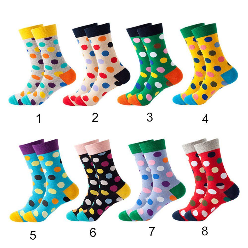 Vớ Cotton Cổ Trung Nhiều Màu Sắc Vui Nhộn Phong Cách Harajuku Cổ Điển