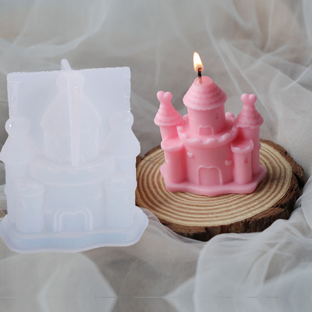 Khuôn silicone tạo hình lâu đài 3d trang trí bánh