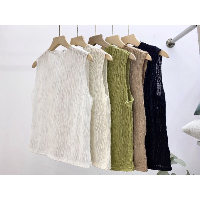 Áo ba lỗ nữ _ Áo sát nách chất vải sóng cao cấp