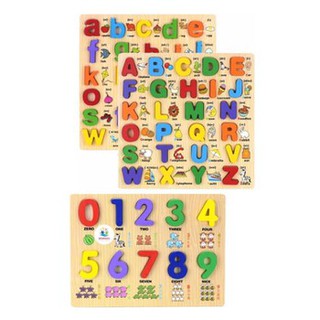 Bộ đồ chơi số và chữ nổi bằng gỗ cho bé