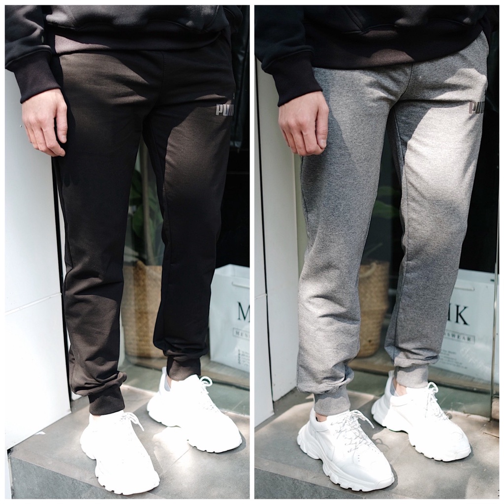 Quần Jogger Nỉ Xuất Dư Logo Đùi 2 Màu Basic