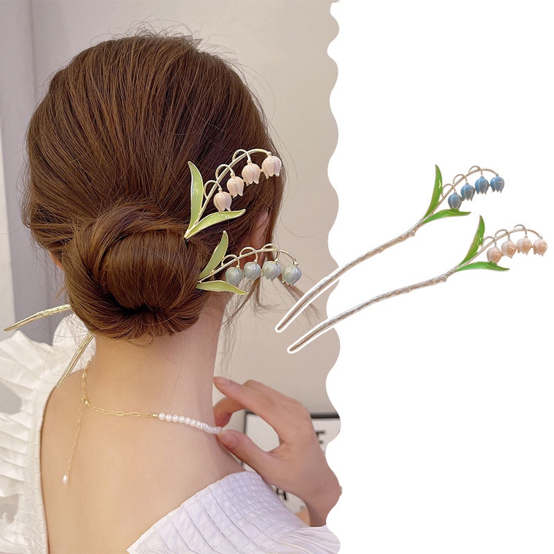 Kẹp Tóc Kim Loại Đơn Giản Hình Hoa Lily Phong Cách Cổ Điển Hợp Thời Trang Kiểu Mới
