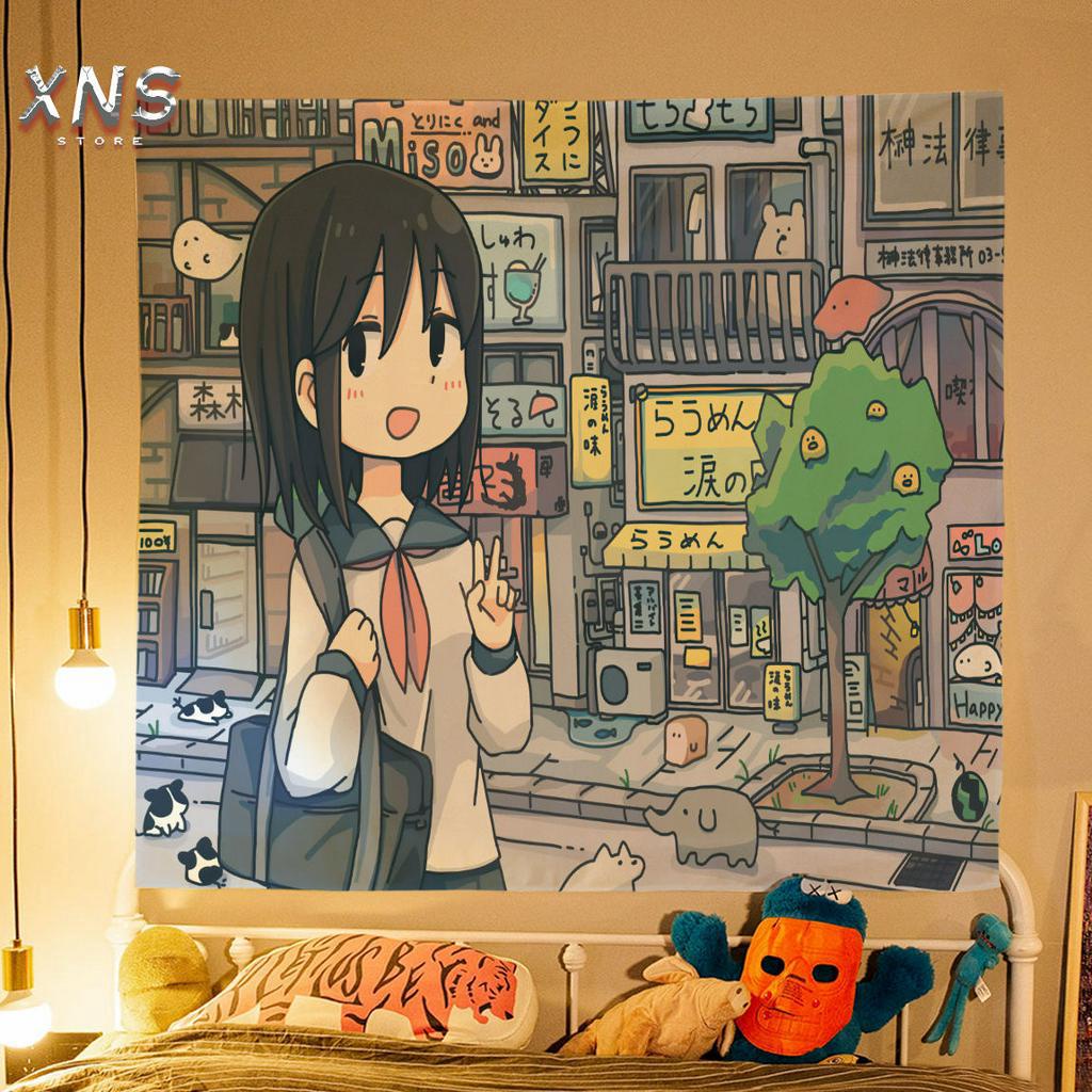 Tấm vải treo tường decor phòng hình nhân vật hoạt hình One Piece