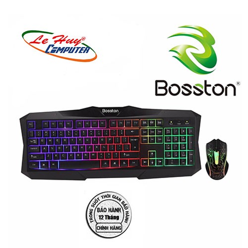 Combo Bosston 837- LED 7 MÀU- dành cho gamer