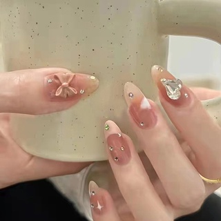 YADORNOS Bộ 24 Móng Tay Giả Đính Đá Trang Trí Thời Trang Cho Nữ