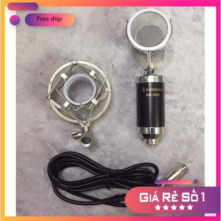 MICRO ZANSONG BM3000 ⚡ CHÍNH HÃNG⚡ Thu Âm Hát Livestream Karaoke Cao Cấp Chuyên nghiệp Bảo Hành 1 Năm