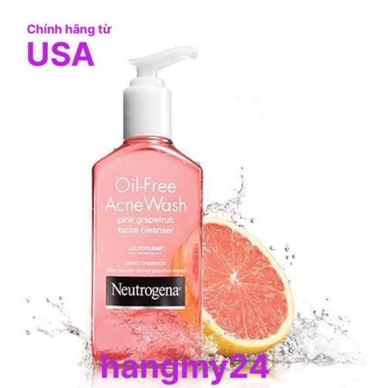Sữa rửa mặt làm mờ thâm Oil-Free Acne Wash Pink Grapefruit 177ml