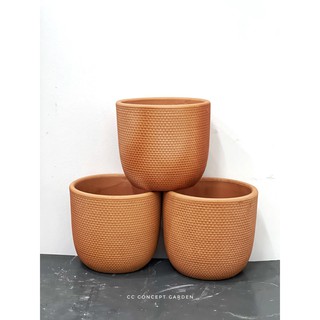 Chậu Đất Nung - Vân Gạch 15x15cm