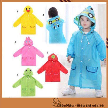 Áo Mưa Trẻ Em Xuất Nhật hình thú cho bé