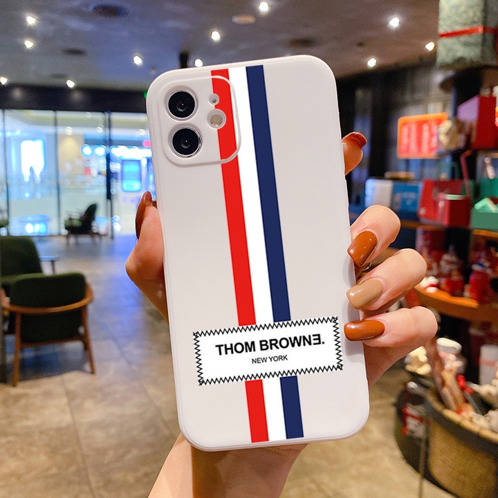Ốp lưng IP Cạnh Vuông Thom Browne Màu kem 6/6plus/6s/6splus/7/7plus/8/8plus/x/xr/xs/11/12/13/14/pro/max/plus/promax