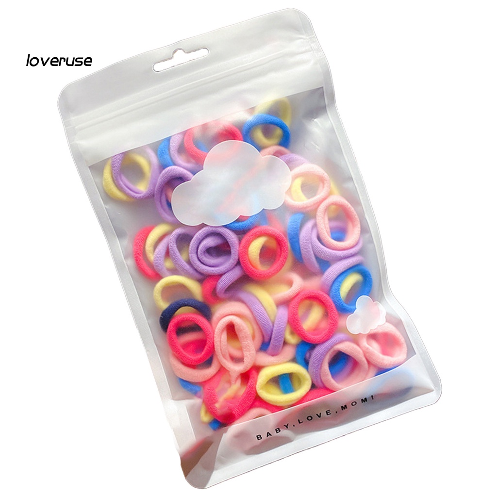 1 Túi Dây Buộc Tóc Scrunchies Nhiều Màu Sắc Đơn Giản Dành Cho Bé Gái