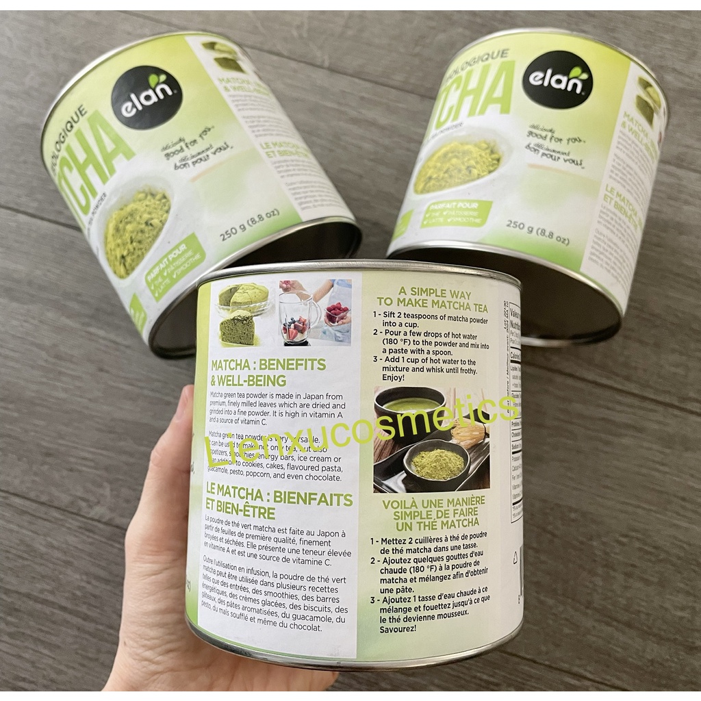 Bột trà xanh Elan Matcha green tea powder 250g; Hsd T5/2024