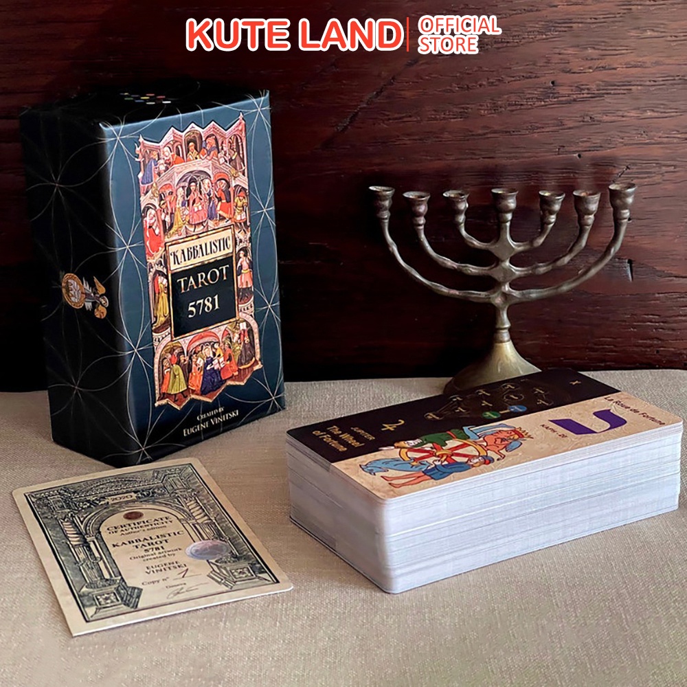 Bộ Bài Kabbalistic Tarot 5781 78 Lá Bài Tặng Đá Thanh Tẩy SB85