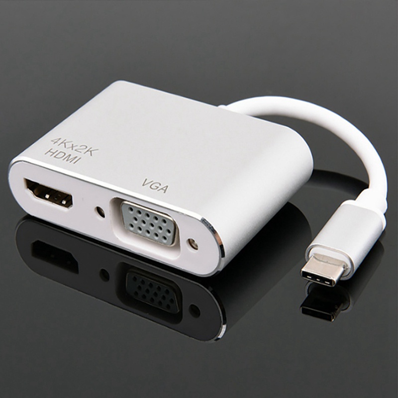 USB C Hub USB3.1 Type C to HDMI VGA Video Converter Adapter Cable for Macbook 2018 iPad Pro Samsung Xiaomi Huawei