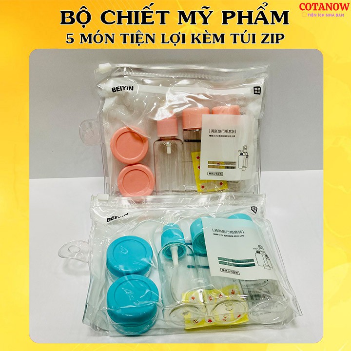 Bộ Chiết Mỹ Phẩm Du Lịch 5 Món Cao Cấp Tiện Lợi COTANOW