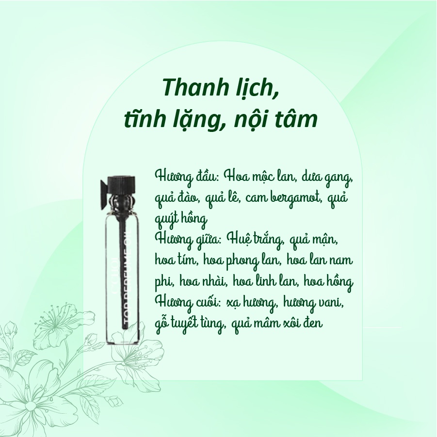 Set 6 Chai Nước Hoa Tinh Dầu C'CHOI Không Chứa Cồn Hương Thơm Thiên Nhiên Dịu Nhẹ