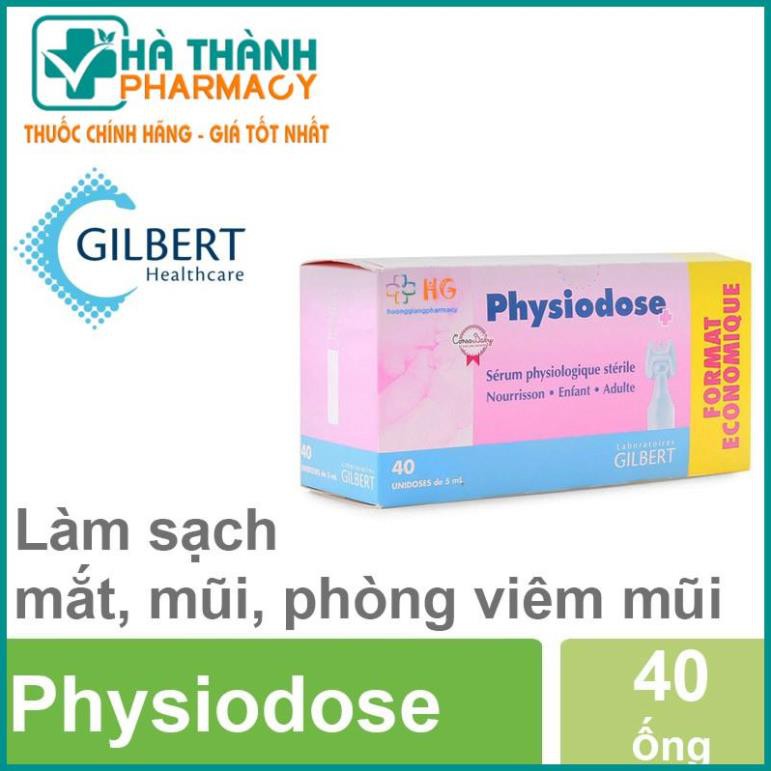 Nước muối sinh lý Physiodose của Pháp - Giúp Kháng Viêm (Hộp 40 ống)