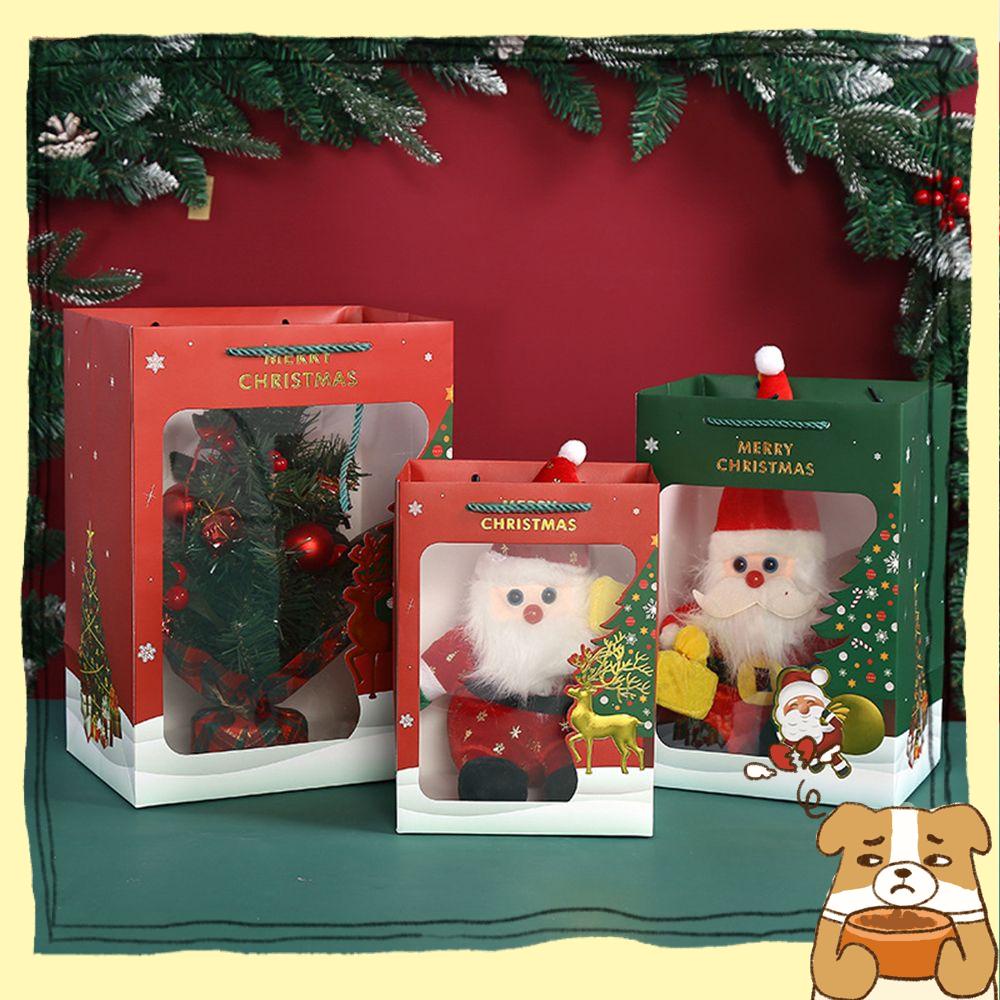 Set 1/10 Hộp Đựng Quà Tặng Trong Suốt In Họa Tiết Giáng Sinh