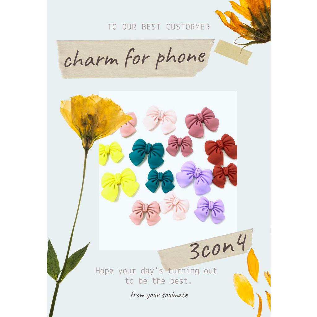 Charm nơ xinh xắn cho các bạn trang trí kẹp tóc, vỏ ốp điện thoại, DIY