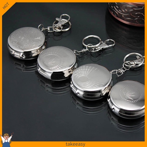 Gạt Tàn Thuốc Mini Bằng Thép Không Gỉ Kèm Móc Khóa Tiện Dụng