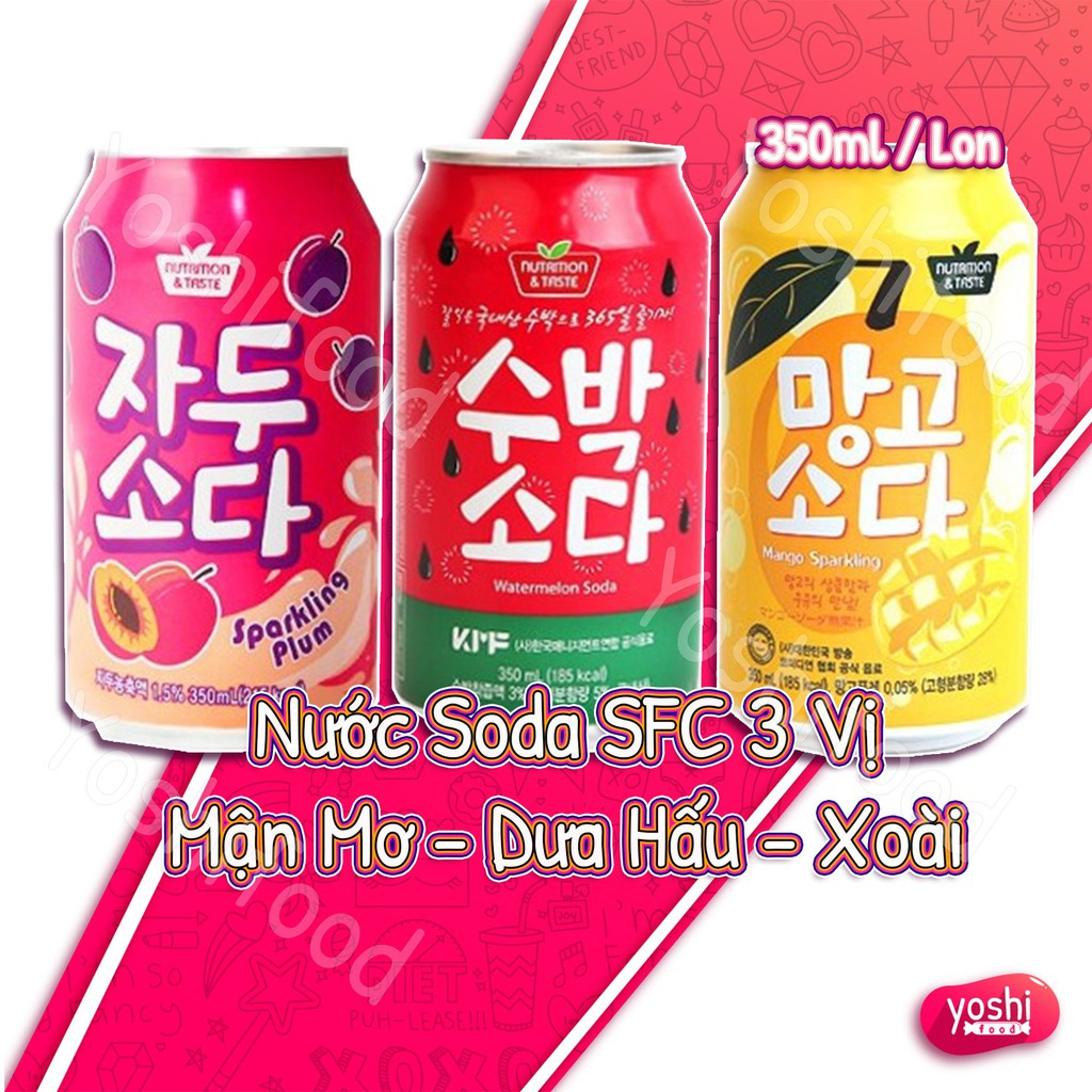 5 Vị Nước Soda SFC Hàn Quốc 350ml