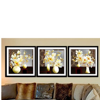 Tranh Thêu Chữ Thập 3D Hoa Mộc Lan Thơm Ngát A1157, 120x40cm, chưa thêu