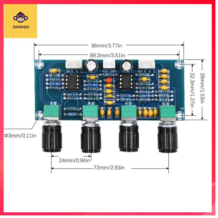 XH-A901 NE5532 Bảng tiền khuếch đại âm thanh Pre-amp với Bảng mạch tiền khuếch đại âm trầm treble