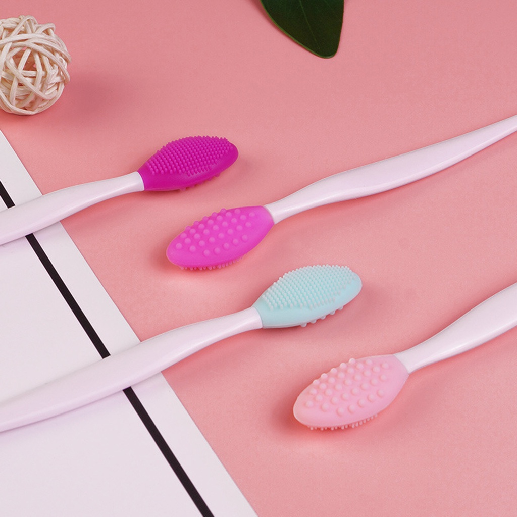 [Hàng mới về] Cọ vệ sinh môi/ mũi hai mặt bằng silicon mềm nhẹ tiện dụng