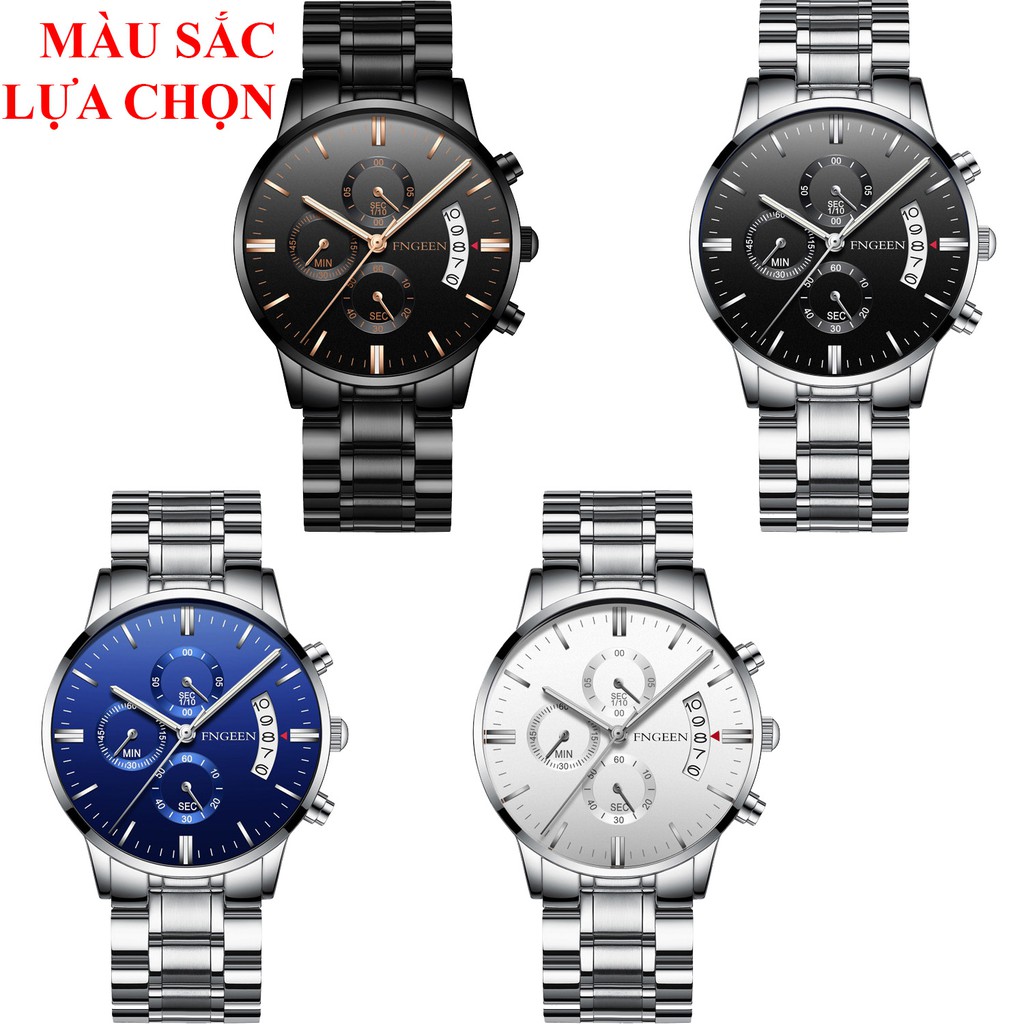 (CHUẨN MEN) Đồng Hồ Nam FNGEEN F5665 Doanh Nhân Lịch Ngày Dây Thép Không Gỉ Cao Cấp | BigBuy360 - bigbuy360.vn