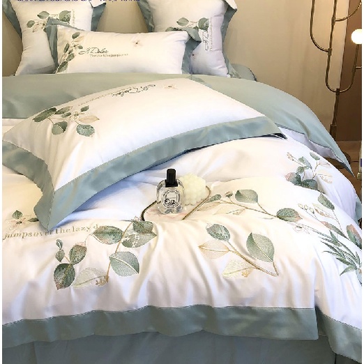 Bộ Chăn Ga Gối Đệm Phi Lụa Tencel Silk Green Lead Home Drap Giường Phi Bóng Cao Cấp Bo Chun Dra