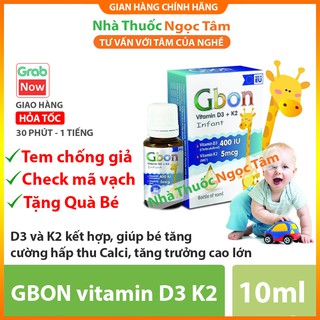 Gbon Vitamin D3 + K2 - Bổ sung Vitamin D3 cho cơ thể bé đồng thời tăng cường hấp thu Calci tối ưu