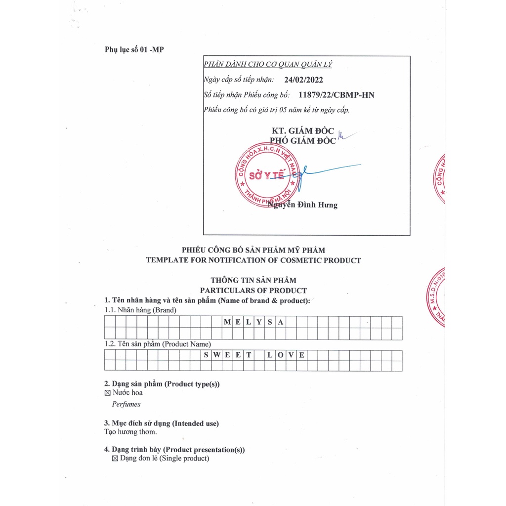Nước Hoa Vùng Kín MELYSA SWEET LOVE 10ml Nước Hoa Bím Thơm Lâu Giúp Cô Bé Thơm Nhẹ Nhàng Quyến Rũ Melysa